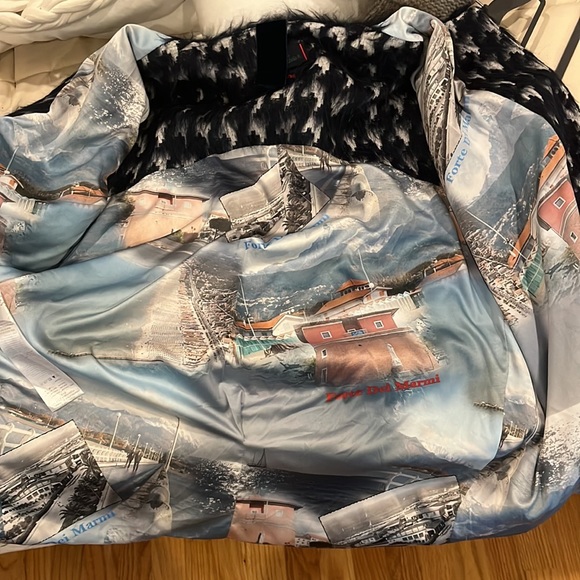 Navy & White Houndstooth Coat - Picture 4 of 6